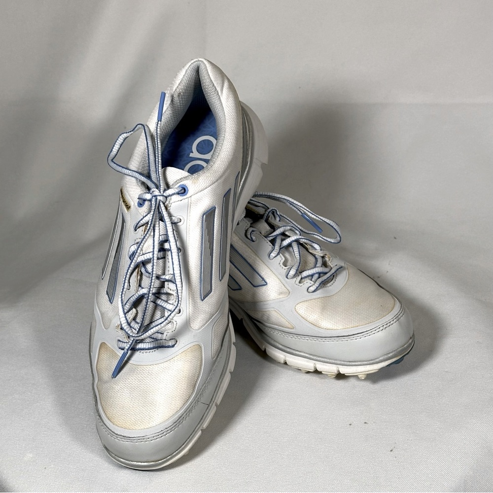 Adidas Adizero White Blue Silver Cleats Women's Golf‎ Shoe 7.5